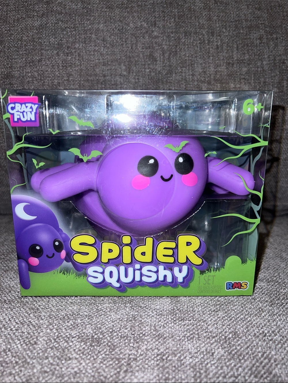 Crazy Fun RMS Purple Spider Squishy Toy for Halloween